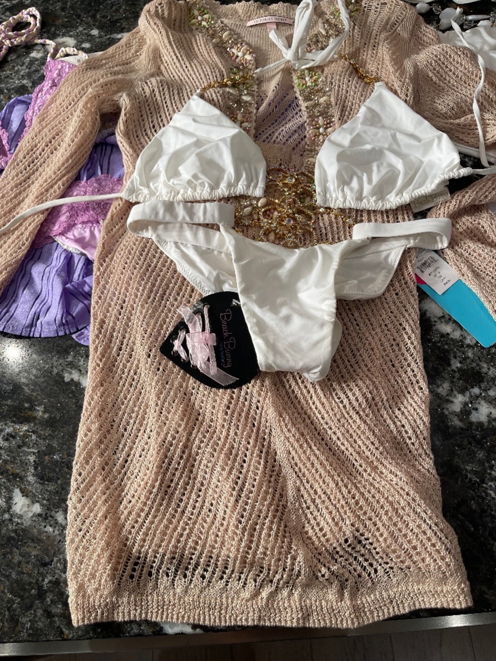 I have a wide variety of beach bunny and Victoria Secret bikinis